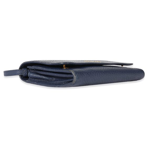 Prada Navy Leather Wallet On Strap - Picture 7 of 8
